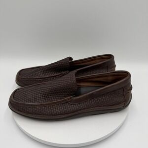 TOMMY BAHAMA Naples Driver Loafers Men's 10.5 M Brown Woven Leather Slip On